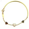 thumbnail image 2 of 18K Solid Yellow Gold Mother of Pearl center heart Half Bangle, 2 of 3