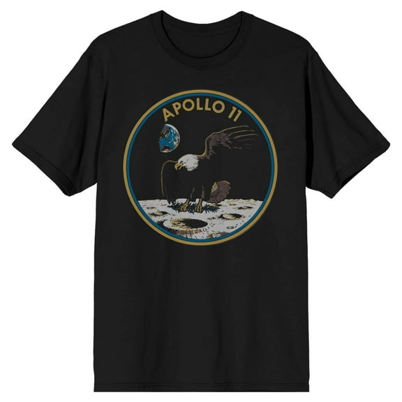 NASA Apollo 11 Eagle Landing Men's Black T-shirt-Medium