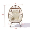 thumbnail image 3 of KOSSMAI Fauteuil Oeuf de Patio Rembourré en Tissu Osier, 3 of 5