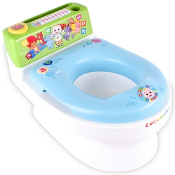 CoComelon Musical Transition Potty Trainer, Complete with Splash Guard, Tracking Chart and Bonus Storage, Unisex