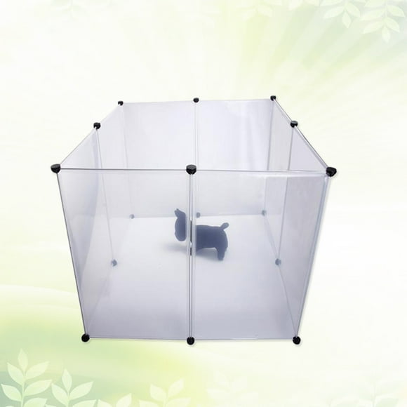 TEHAUX 8Pcs White Plastic Dog Crate for Small Pets with Folding Design
