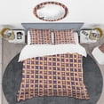 thumbnail image 2 of Designart 'Retro Grid in Orange' Mid-Century Modern Duvet Cover Set, 2 of 4
