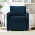 thumbnail image 4 of Euroco Multi-Functional Convertible Sofa Bed Chair with 5 Reclining Positions, Hidden Storage, Chenille Upholstery, and Side Pockets – Space-Saving Sleeper for Small Spaces, 4 of 9