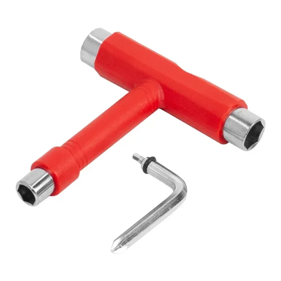 Professional T-Handle Allen Wrench for Skates and Longboards, Black Steel and Nylon Skateboard Tool for Men, Skateboard Accessory