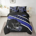 thumbnail image 2 of Erosebridal American Football Bedding Sets King Size 7-Piece , Reversible, Black, Pittsburgh, 2 of 5