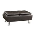 thumbnail image 1 of Coaster Pouf de Rangement en Faux Cuir Touffeté Dilleston en Marron, 1 of 4