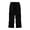 Black, variant on lnmuld Solid Kids Drawstring Capri Pants with Side Pockets and Slit Cuff Beige,9-10 Years