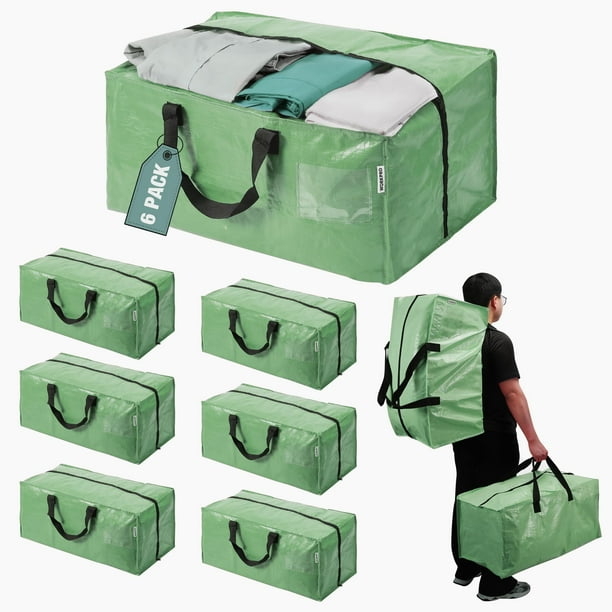 Bolsas de mudanza WORKPRO extra grandes, paquete de 6 con cremalleras y asas