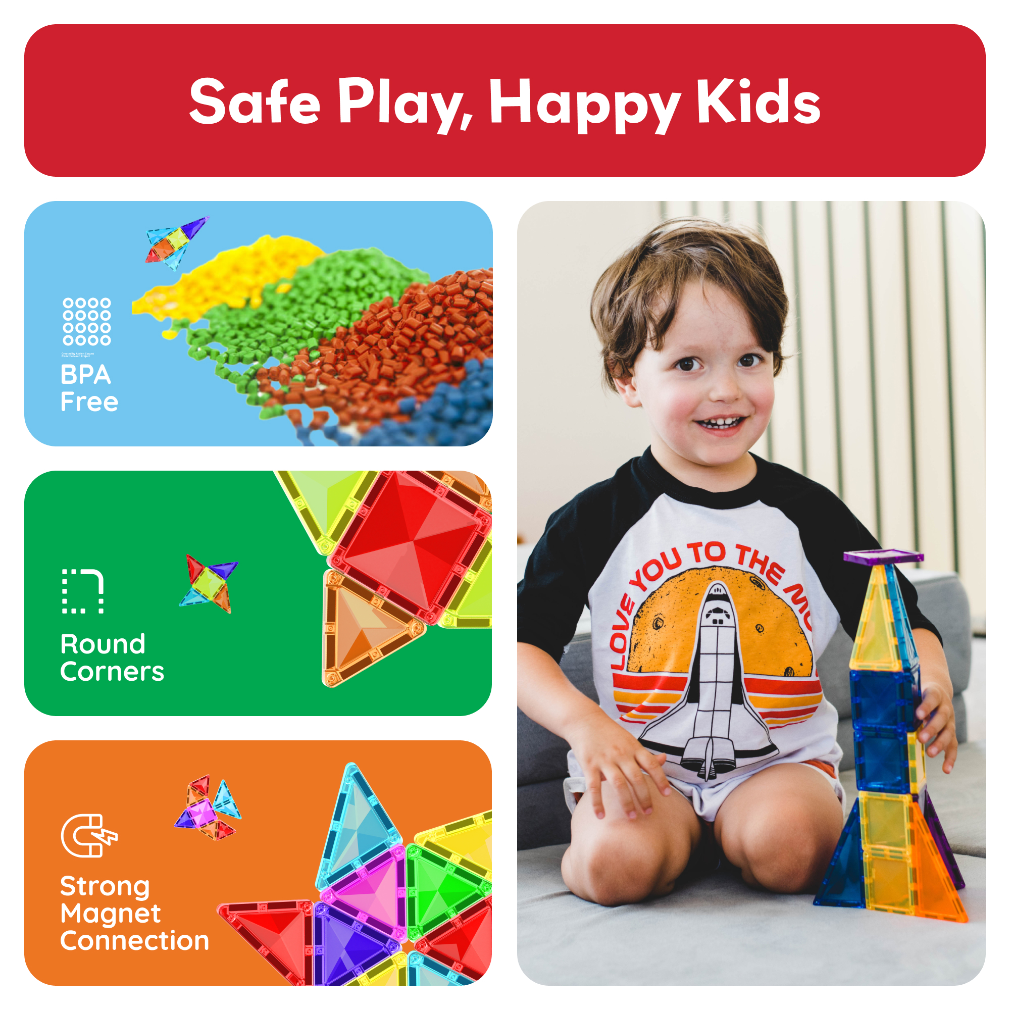 PicassoTiles 61PCS Mini Magnetic Tiles Diamond Set – Travel Size STEM Educational Building Blocks for Kids Toddler, Montessori Creative Learning Toy