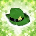 thumbnail image 2 of St. Patrick's Day Green Light-Up Fisherman Hat - Irish Themed Furry Trim, LED Flashing Party Hat, Performance Prop Outdoor Gathering Headwear,Size:One Size, 2 of 3