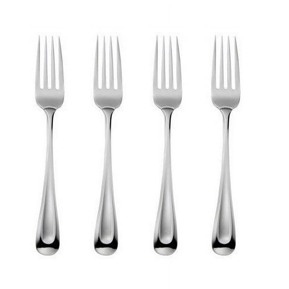 Oneida Satin Sand Dune Everyday Dinner Forks, Set of 4, 18/0 Stainless Steel, Silverware Set, Dishwasher Safe