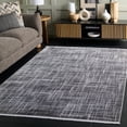thumbnail image 2 of SAFAVIEH Mila Heidi Geometric Striped Polyester Area Rug, Light Grey/Black, 5'3" x 7'6", 2 of 11