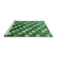 thumbnail image 2 of Ahgly Company Machine Washable Indoor Rectangle Checkered Turquoise Blue Modern Area Rugs, 5' x 7', 2 of 4