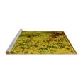 thumbnail image 2 of Ahgly Company Machine Washable Indoor Round Abstract Yellow Modern Area Rugs, 3' Round, 2 of 4