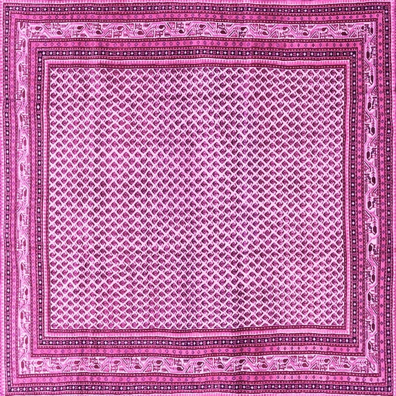 Ahgly Company Indoor Square Persian Pink Traditional Area Rugs, 6' Square