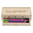 thumbnail image 4 of Double Layer Large Capacity Wooden Pencil CaseStationery Storage Case with Mini Blackboard, 4 of 8