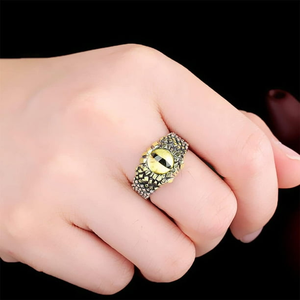 Anillos para hombres anillos de ojo de piton falsos anillos de ojo de tigre ojos de diablo vintage anillos de ajuste abiertos regalos de joyeria para hombres Walmart en linea