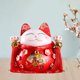 thumbnail image 5 of Hucha de la suerte con forma de gato (1 unidad), estatua decorativa, bonita, Feng Shui, cerámica, estilo japonés/chino Rojo 8.5 pulgadas, 5 of 8