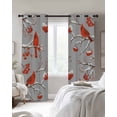 thumbnail image 2 of Christmas Black Out Curtains 54 Inch Long, Short Curtains for Small Window, Red Cardinal Birds on Branch Berries Grey Room Darkening Farmhouse Window Curtains for Kitchen Bedroom 42"x54" 2 Panels, 2 of 8