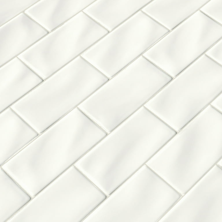 MSI Beveled 3 in. x 6 in. Glossy Ceramic White Subway Tile (1 sq. ft. / case) MSI Beveled 3 in. x 6 in. Glossy Ceramic White Subway Tile (1 sq. ft. / case)