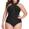 thumbnail image 5 of Women's Swimsuits One Piece Tummy Control Front Cross Backless Swimsuit Bathing Suit, 5 of 5