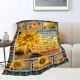 thumbnail image 3 of Sunflower Blanket Sunflower Decor Inspirational Faith Throw Blanket Sunflower Blanket Gifts for Girls Boys Winter Bedding Super Warm Soft Plush Fleece Flannel Blanket for Kids Adult Women 50"x60", 3 of 5
