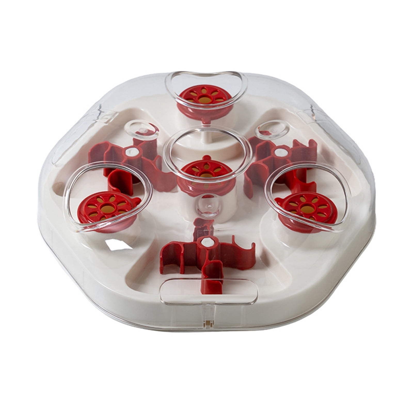 Interactive Cat Slow Feeder Puzzle Bowl Visible Dispensing Enrichment Toy for Mental Stimulation Anxiety Relief Indoor Cats