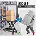 thumbnail image 2 of Hydraulic Lift Table Cart, 330lbs Capacity 28.5" Lifting Height Hydraulic Table Cart, Single Scissor Lift with Non-Slip Pad for Material Handling and Transportation, Black, 2 of 7