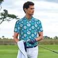 thumbnail image 4 of Daiia Daisies Flowers Pattern Men’s Polo Shirts,Solid Deck Shirt,Classic Fit, Breathable Cotton Polo for Casual and Sport Wear-Small, 4 of 7