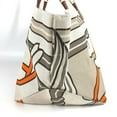 thumbnail image 2 of Pre-Owned HERMES Steeple Large Tote Bag, Shoulder Leather and Canvas, Women's, Beige (Good), 2 of 12