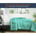 thumbnail image 2 of Alaskan King Comforter Solid Aqua Green 300 GSM Plush Siliconized Microfiber Fill Duvet Insert With 1000 Thread Count Egyptian Cotton Shell Fluffy Soft with Premium Piping & Pillowcases, 2 of 8