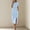 Light Blue, variant on Women's Solid Color Sleeveless V-Neck Casual Summer Dress with Bow Detail