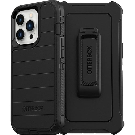 OtterBox Defender Series Screenless Edition Defender Case Holster Clip Apple iPhone 13 Pro, Black
