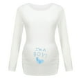 thumbnail image 1 of T-shirt de Maternité à Ourlet Irrégulier Imprimé pour Femmes, Manches Longues, Col Rond, Basique, Allaitement, 1 of 4