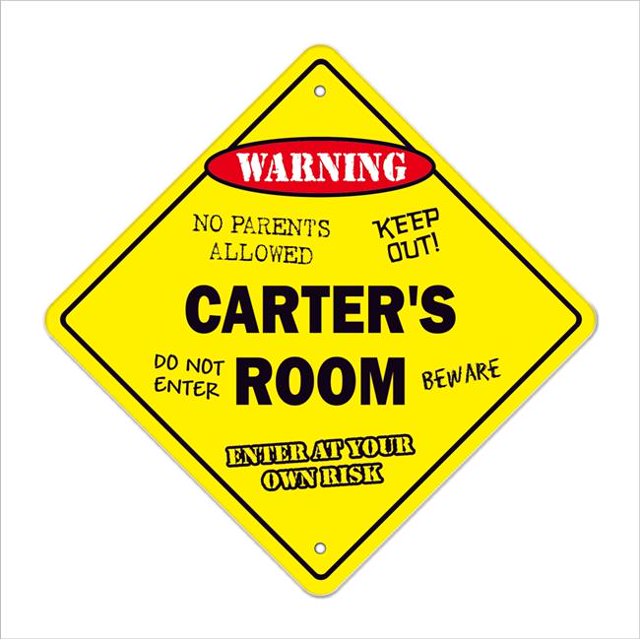 SignMission X-Carters Room 12 in. Carters Crossing Zone Xing Room Sign
