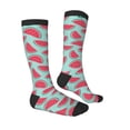 thumbnail image 3 of Picia Women Crew Soft Moisture-wicking Socks Watermelon Pattern Design Cotton Socks, One Size fit All, 3 of 9