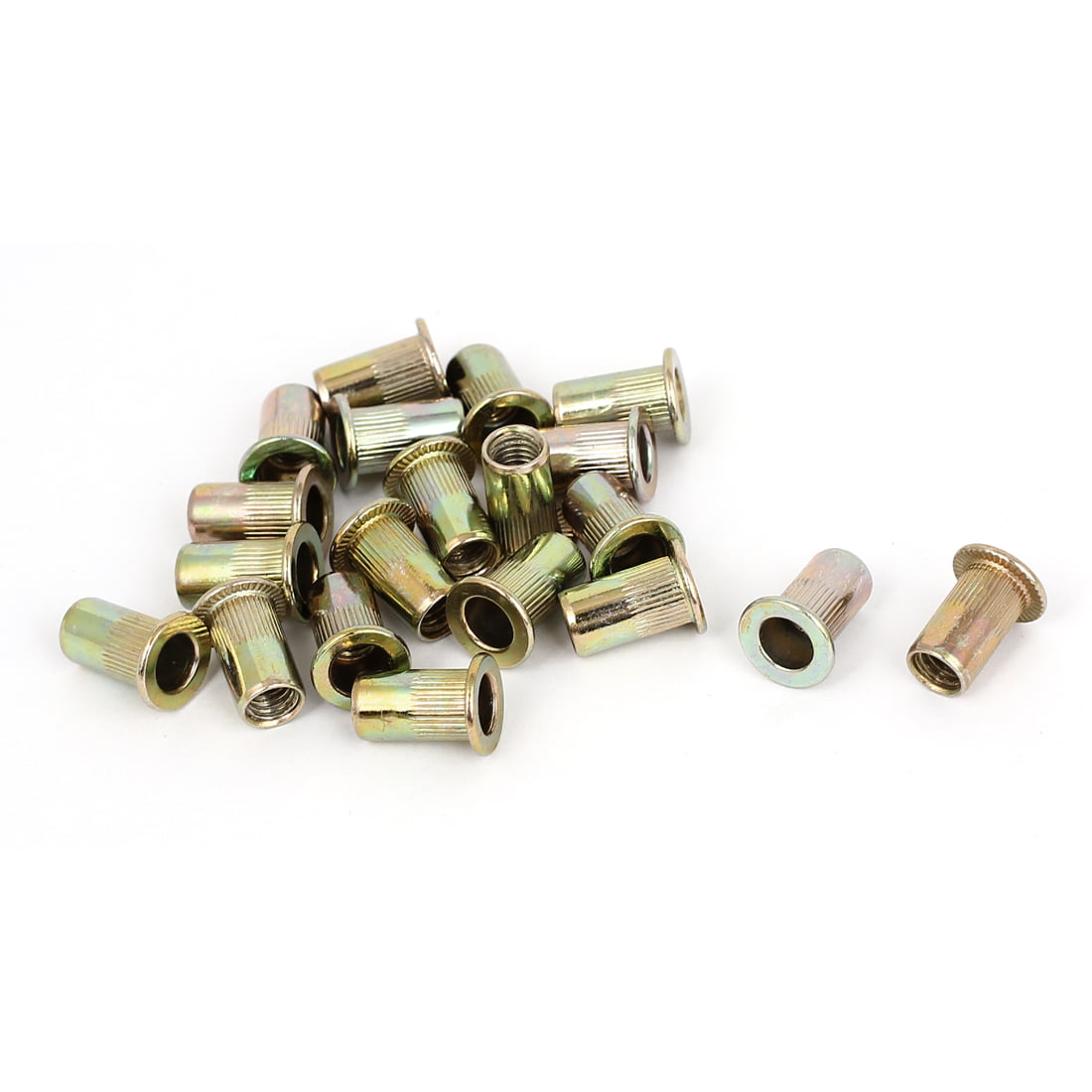 Zinc Plated M6 6mm Threaded Rivet Insert Riv Nuts Open End Knurled