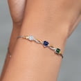 thumbnail image 4 of Gem Stone King 925 Silver and 10K Yellow Gold Blue Iolite Green Mystic Topaz and Lab Grown Diamond Tennis Bracelet for Women By Keren Hanan (1.88 cttw, Adjustable up To 9 inch), 4 of 4