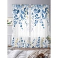 thumbnail image 3 of Sheer Curtains 84 Inches Long, Blue Eucalyptus Light Filtering Window Curtains for Living Room, Watercolor Spring Weeping Botanical Rod Pocket Voile Sheer Curtain Drapes, 52"W x 84"L, 2 Panels, 3 of 8