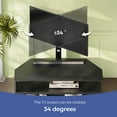 thumbnail image 3 of Greenstell Swivel TV Stand with Mount & Power Outlet - Height Adjustable Entertainment Center with LED Lights for 32-70 Inch TVs, Black, 3 of 7