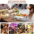 thumbnail image 2 of PRIJESSE 2-Pack Chafing Dish Buffet Set, 9 Qt Stainless Steel Foldable Catering Food Warmer Half Size Food Pan, 2 of 8