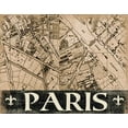 thumbnail image 2 of Donovan, Kelly 32x26 Gold Ornate Wood Framed with Double Matting Museum Art Print Titled - Paris Map, 2 of 4