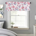 thumbnail image 5 of Pink Purple Flowers Window Valance for Kitchen, Watercolors Spring Floral Abstract Rod Pocket Short Curtain for Small Windows, Light Filtering Decorative Valance, 56 x 16 Inch, 5 of 9