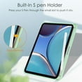 thumbnail image 3 of Allytechgroup Folio Case for iPad Mini 7 A17 Pro 2024 & iPad Mini 6 (2021) 8.3 Inch Trifold Stand Cover with Pencil Holder Clear Back Shockproof Shell for iPad Mini 7th/6th Generation 8.3", Mintgreen, 3 of 8
