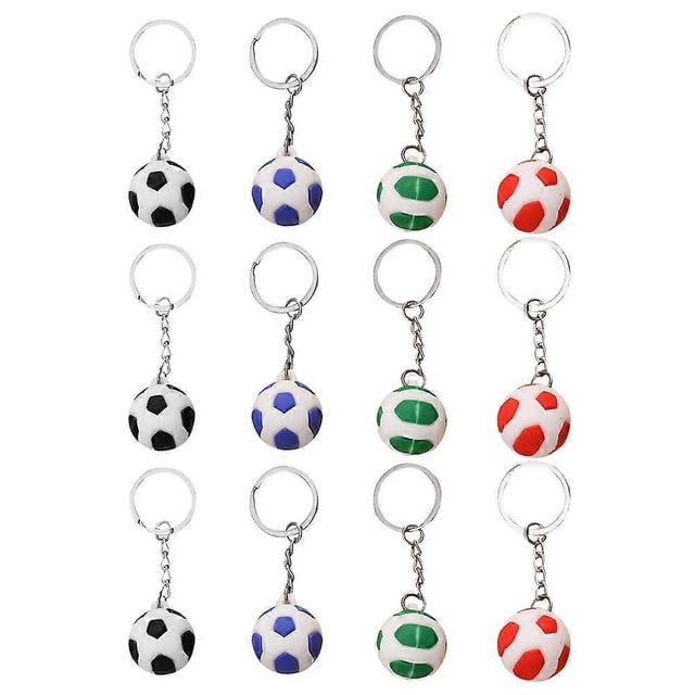 Football Keychains Soccer Pendants with Hanging Decorations 12Pcs Set