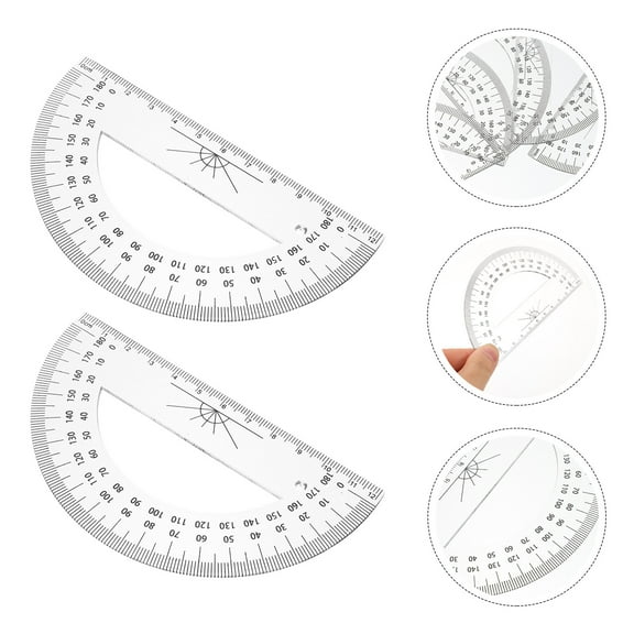 IBASETOY 5Pcs Multi Color Plastic Protractors Small Lightweight Math Angle Measurement Tools