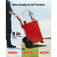 thumbnail image 6 of VEVOR 20 Gallon Fuel Caddy, Gasoline & Diesel Fuel Tank with Manual Transfer Pump, Portable Fuel Storage Tank with 2 Wheels & 10 ft Hose, Gas Caddy for Cars, Lawn Mowers, ATVs, Boats, More, Red, 6 of 9