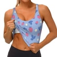 thumbnail image 3 of Uemuo Strawberry And Flowers Pattern Women's Sports Bra - High Impact Support, Breathable, and Comfortable Athletic Bra for Running, Yoga, and Workouts, 3 of 9