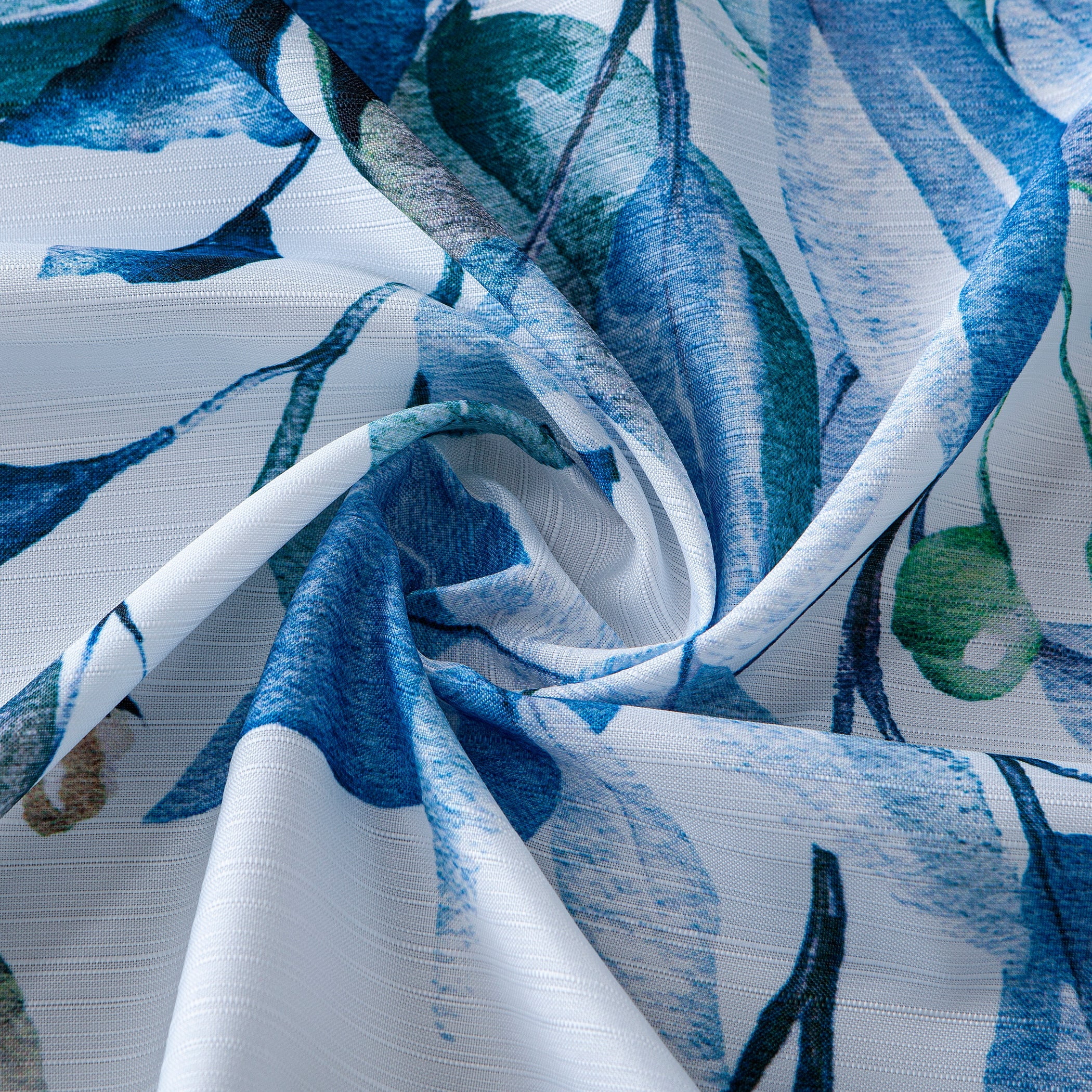 Dainty Home Blue Whisper Floral Fabric Shower Curtain – 3D Textured Design, Water-Repellent, Machine-Washable Bathroom Curtain, 70" x 72"
