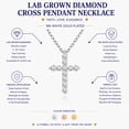 thumbnail image 4 of JeenMata Lab Grown Diamond Cross Pendant Necklace in 18K Rose Gold Plating for Women, 4 of 9